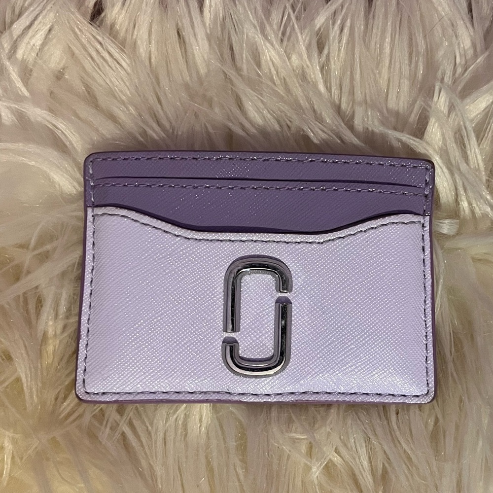 Marc Jacobs Two-Tone Lavender Card Case with Silver Logo